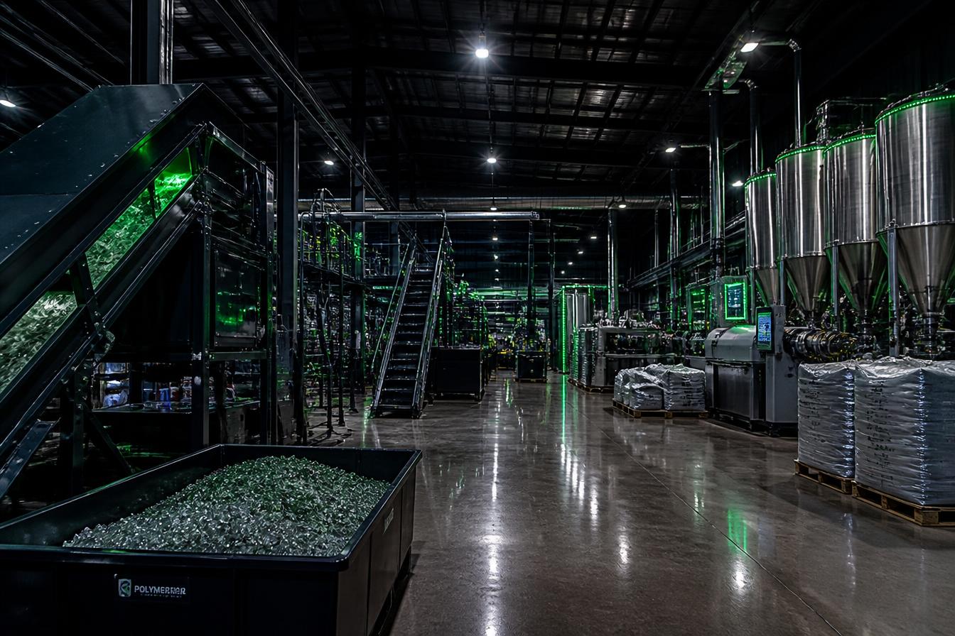 Interior da planta industrial Alpha Ambiental
